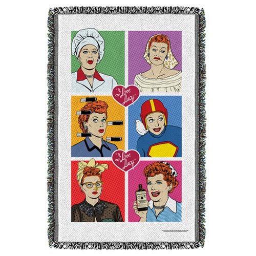 I Love Lucy Comic Woven Tapestry Throw Blanket